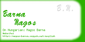 barna magos business card